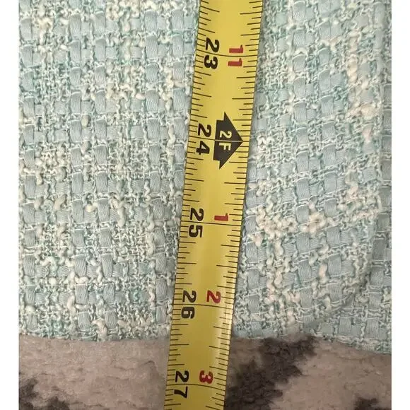 TALBOTS Women's Aqua Blue Luxe Tweed Tailored Career Blazer Jacket - Picture 14 of 14